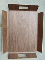 Plateau de magasin de dessert rectangulaire de style japonais Assiette à dîner en bois pour gâteau et boulangerie Assiette à pain Plateau de présentation avec poignée