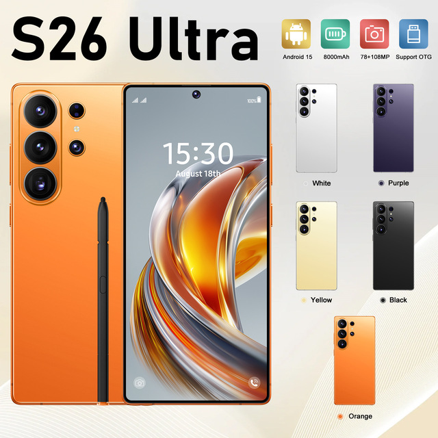 New S26 Ultra Smartphone Octa Core 6.8 Large Screen LTE/CDMA English 12+256G Android Phone