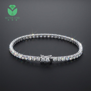 Pulsera de tenis Betterstar personalizada de oro blanco macizo de 14K/18K con diamantes cultivados en laboratorio de claridad VVS para mujer, regalo de boda, fabricante - Product Image 1