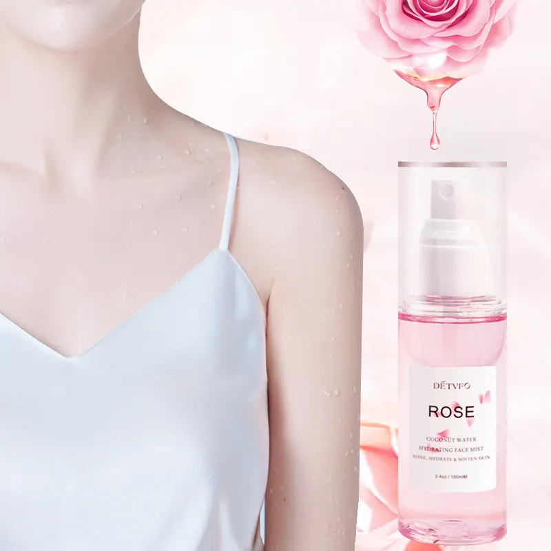 100% органический Тоник для лица с дамасской розой, розовая очищенная розовая вода, чистый натуральный розовый спрей для лица