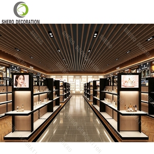 Luxury Perfume & Skincare Display Rack Black Frame Gondola Shelving Backlit Wall Display Unit Retail Cosmetic Shop Fitting - Product Image 4