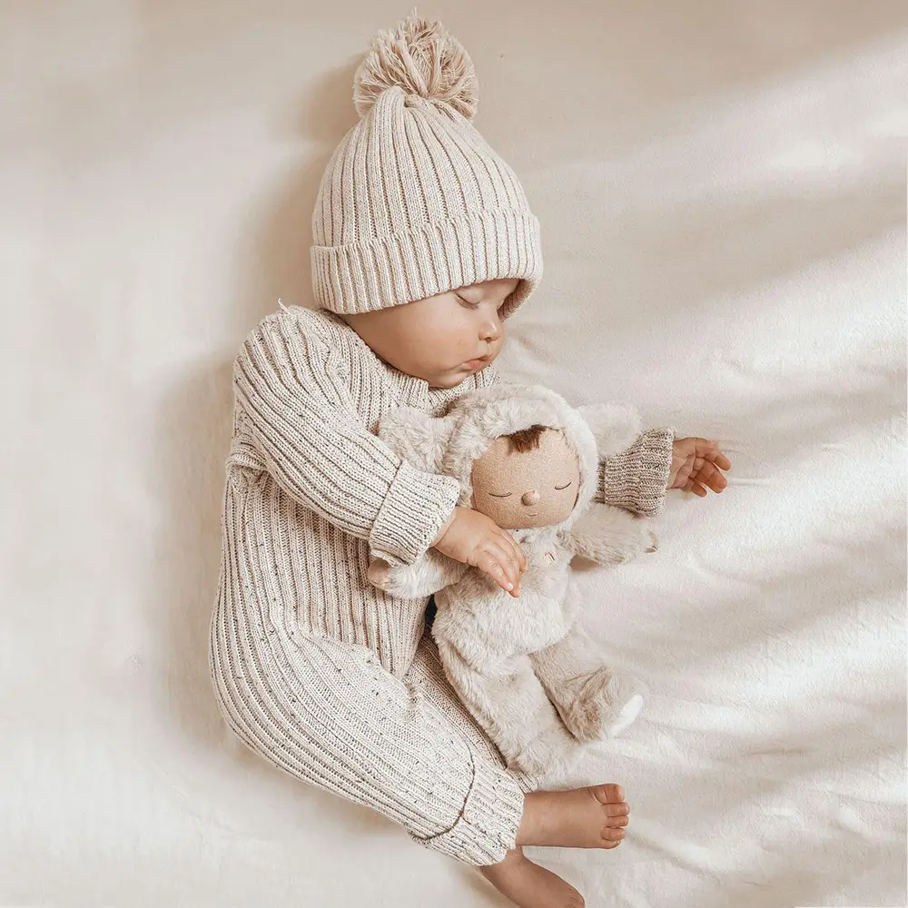 Bebek tulum kış özel benek pamuk nervürlü örgü bebek erkek kız romper yürümeye başlayan örme serpin kazak bebek