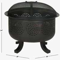 Brasero en métal flottant de style gothique cathédrale, sécurisé pour le sol et adapté aux animaux domestiques, pour piscines à débordement de luxe