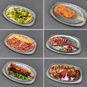 33.5oz Silver Disposable Recyclable <strong>Aluminum</strong> <strong>Container</strong> Lunch Box with Plastic Lid Food Grade Oval Shape for Restaurant Takeout - Product Image 4