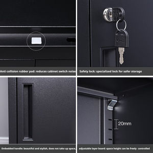 Armoire de classement à double porte en verre pleine longueur durable, armoire de rangement en métal pour une utilisation dans les hôpitaux, les gymnases et les écoles - Product Image 5