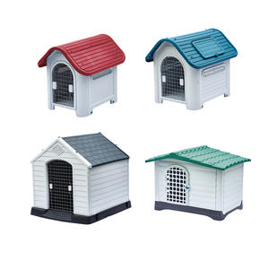 Casa de perro de plástico resistente a la lluvia, casa de perro de lujo para uso al aire libre, tamaño grande, extraíble, con ventana - Product Image 1