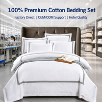 Parure de lit hôtelière 4 pièces en coton, drap et housse de couette pour gîtes, clubs, usines, vente en gros, broderie personnalisée, cadre