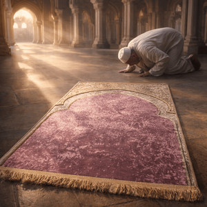 Tapis de prière de luxe de haute qualité de style musulman en polyester, antidérapant, antibactérien, résistant aux taches, tissé, rectangulaire - Product Image 4