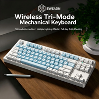 EWEADN MT87 87 Tuşlar TKL Mekanik Klavye 2.4G Kablosuz Beyaz Klavye Tuşları Oyun Ofis Klavyesi PC Dizüstü Telefon Tablet için