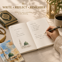 Carnet islamique A5, collection Makkah Madinah Al Aqsa, 96 feuilles, couverture transparente, journal musulman, carnet d'écriture quotidien