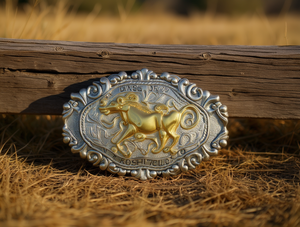 Boucle de ceinture ovale en argent noirâtre, grande taille, 5,0 cm, placage métallique - Product Image 2