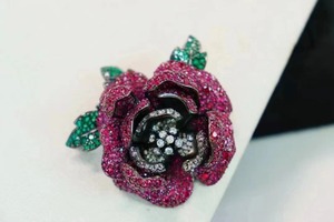 Premium 925 Sterling Silver Big Red Rose <b>Brooch</b> Pin Cubic Zirconia Micro Insert Jewelry <b>Women</b> Men's Weddings Engagements Parties - Product Image 3