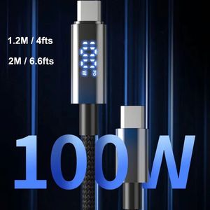 พร้อมจัดส่ง อุปกรณ์เสริมโทรศัพท์มือถือ Android สายชาร์จ USB C จอ LCD แสดงผล PD 100W 5A สายชาร์จเร็ว USB C to C แบบยืดหยุ่น พร้อมฟังก์ชั่นชาร์จ - Product Image 6