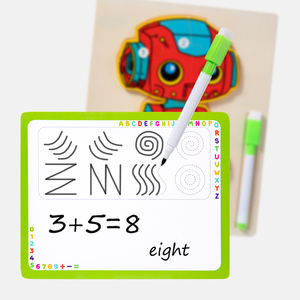 Yuci Cpc 2 In 1 Tekentafel Puzzel Houten Speelgoed Voor Kinderen Montessori Schrijven Tracing Board 3d Robot Legpuzzels Voor Kinderen - Product Image 4