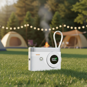Banco de Energía Retro para Cámara de 10000mAh con Pantalla LED, Cables USB C Integrados, 22.5W PD20W para Teléfonos Inteligentes - Product Image 1