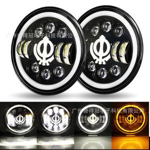 7 Inch Pirate Flower <b>Led</b> <b>Headlights</b> 30000 Lm Ip67 Angel Eye Halo For Off Road Vehicles - Product Image 1