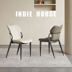 Silla de Comedor de Metal de Diseño Italiano Moderno y Minimalista, Taburete de Alta Gama con Respaldo, Estilo de Diseñador para Uso Comercial - Product Image 4