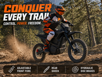M5 2600W 48V 25Ah Mid Drive Off-Road Motorcycle E-Bike with 75KM/H Max Speed