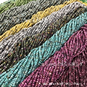 3*4 мм граненый натуральный камень незакрепленный Драгоценный Камень <span class=keywords><strong>Rondelle</strong></span> бусины аметист бирюзовый агат кварцевые бусины для изготовления браслетов ожерелье - Product Image 2