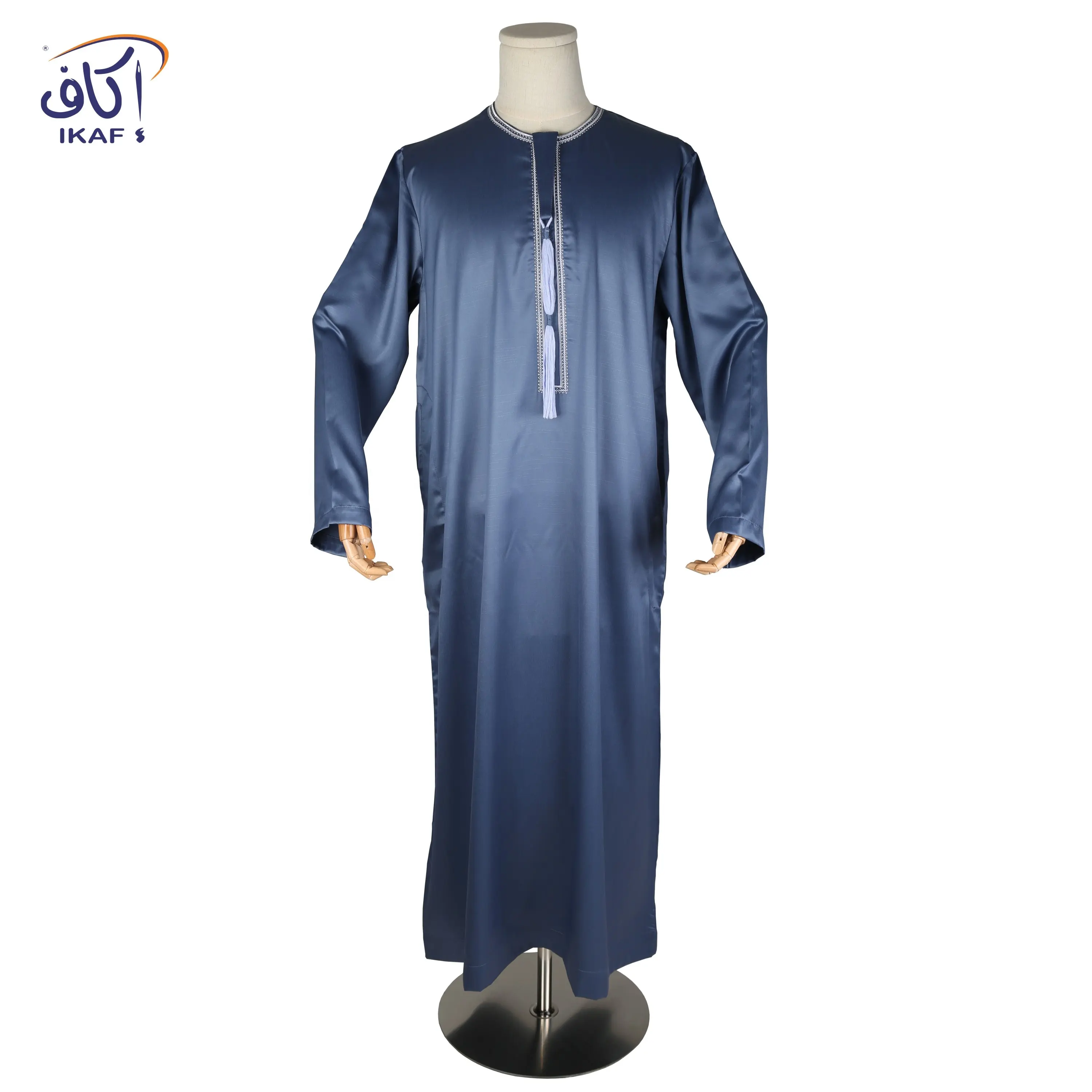 Omani Shiny New Ramadan Eid Mubarak Slim Fit vita arabo Emirati Dubai Thobe Jubah abbigliamento musulmano abito tradizionale islamico
