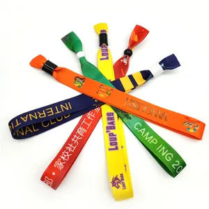 Promotion High Quality Event Festival Wristbands Woven Polyester Bracelets Fabric Wrist Bands Custom