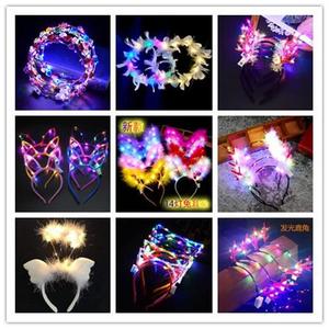 Diadema luminosa del mercado nocturno del día de Año Nuevo, producto pequeño, venta al por mayor, diadema de conejo <span class=keywords><strong>con</strong></span> orejas de gato, tocado de corona Flash - Product Image 2