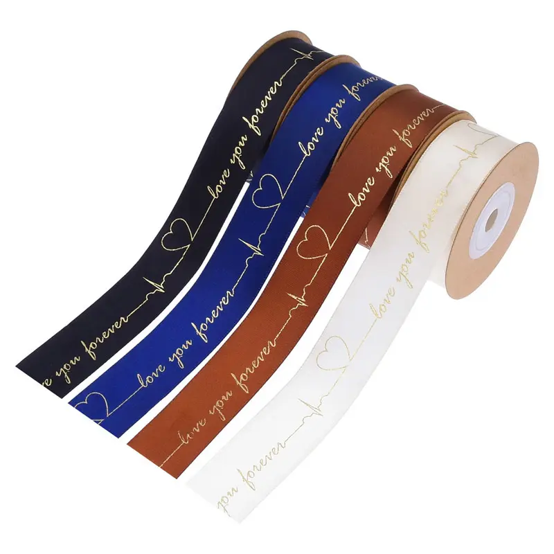 5G0 Yards/lomotherboard Decoration RIBBONS 100% Polyester Logo Printed Satin Ribbon Jewelry Gift Box Ribbon Sustainable 1" Width