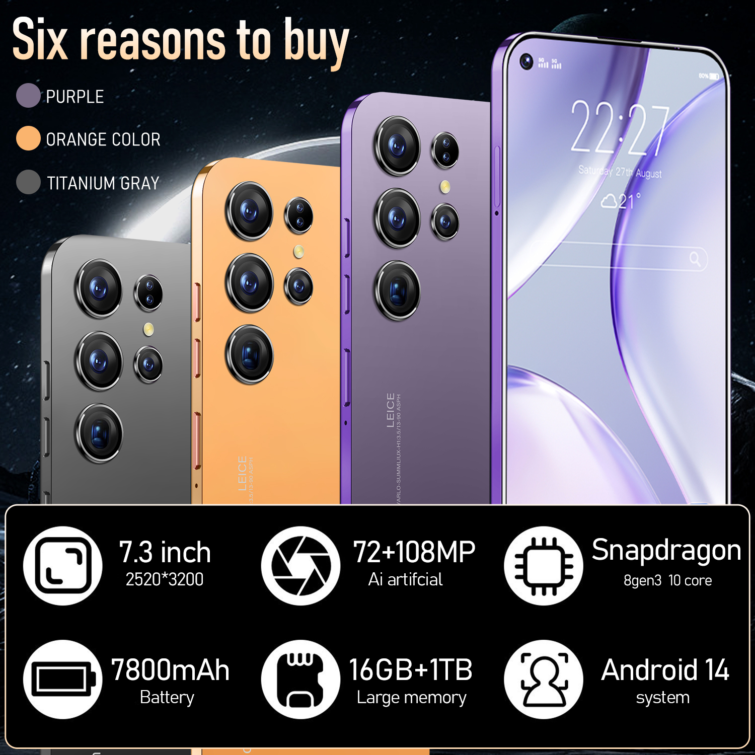 7.3 Inch OnePlus 8 Pro 5G Mobile Phone - 12GB RAM, 256GB ROM, 48MP
