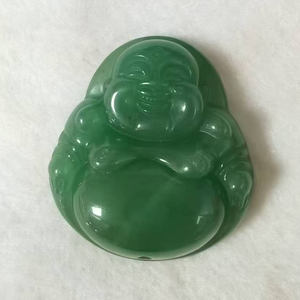 Venta al por mayor 42mm tallado Jade Laughing Buddha colgante <span class=keywords><strong>verde</strong></span> blanco estilo religioso joyería DIY accesorios para la moda Myanmar <span class=keywords><strong>Bruma</strong></span> - Product Image 6