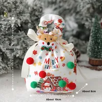 Kerstavond Cadeauverpakkingstas Fruit Snoepzakdoek Voor Kinderen Handheld Trekkoord Kerstcadeauzakje