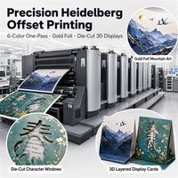 Carte de visite 3D pop-up de luxe personnalisée pour entreprises, découpée au laser, avec dorure à chaud, cadeau institutionnel, impression de boîte cadeau de luxe personnalisée