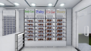 Custom Pharmacy Store Design Wall Mounted Medicine Display Shelves Island Counter Retail Pharmacy Fixtures - Product Image 3
