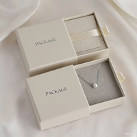 Boîte à tiroirs personnalisée avec logo en feuille d'or Boîte à bijoux Emballage pour bracelet, collier, bague, boucles d'oreilles et cadeaux