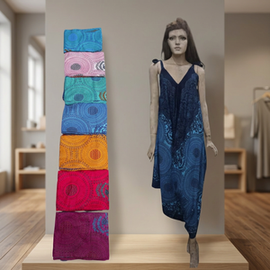 Vestidos de moda para mujer, vestido de rayón con lurex al por mayor, talla única, vestidos maxi boho de la India, vestidos elegantes. - Product Image 3