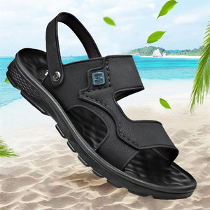 รองเท้าแตะหนังผู้ชาย พื้นหนา ระบายอากาศดี สวมใส่สบาย เหมาะกับชายหาด สีน้ำตาล สีดำ รุ่นใหม่ ปี 2024 - Product Image 4