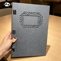 Porte-menu personnalisé, couverture de menu de restaurant avec reliure à rivets, logo en relief/découpé au laser pour restaurant asiatique, bar, café