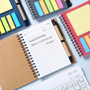 Cuaderno Espiral con Cubierta Kraft A6 al por Mayor con Notas Adhesivas, Bloc de Notas Kraft con Logotipo Personalizado y Bolígrafo en Venta - Product Image 3