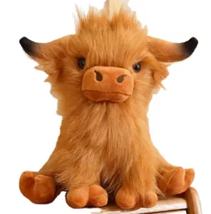 CE/ASTM 2024 Trending New Arrival Customized Yak Hairy Bull Toys Fluffy Animal Stuffed Plushies Wild Animal Souvenir Toys