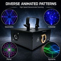 Proyektor Lampu Laser Dinamis 3D Animasi RGB DMX512 Galvanometer untuk KTV, DJ, Klub, Pesta Natal, Panggung Klub Malam