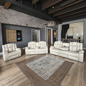 Home Square Convertible Leather Power Recliner Sectional <b>Sofa</b> <b>Set</b> With USB Charge Port And LED Light For Home Theater - Product Image 1