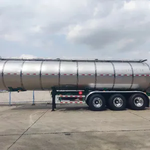 304 Stainless Steel Tanker Truck Trailer For Milk Transport 33CBM/33000L Liquid Tanker