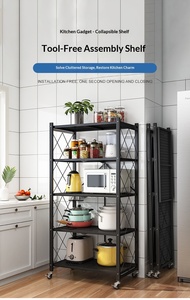 Estante de Almacenamiento <span class=keywords><strong>Plegable</strong></span> de Metal para el Hogar, de 5 Niveles, sin Instalación, para Utensilios de Cocina - Product Image 6
