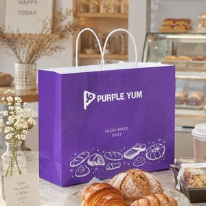 Custom Biodegradable Embossed Food Grade Thickened Kraft <b>Paper</b> <b>Bakery</b> Tote Bag <b>for</b> Cake Baking and Dessert Packaging - Product Image 5