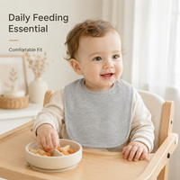 Bavoir pour bébé nouveau-né en coton biologique interlock, doux, accessoire d'alimentation pour bébé, vente en gros