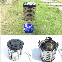 Chauffe-tente extérieur multifonction en acier inoxydable à infrarouge lointain, chauffe-camping 350g <1L compatible avec les réchauds de barbecue