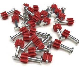 Chiodo per Sparachiodi in Alluminio con Gambo Liscio per Applicazioni su Acciaio e Calcestruzzo, con Rondella Rossa, Fornitura Diretta dalla Fabbrica - Product Image 3