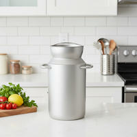 Bidon à lait professionnel durable en acier inoxydable SS304 SS316 sablé sur mesure, avec ou sans couvercle, pour cuisine et stockage, OEM ODM