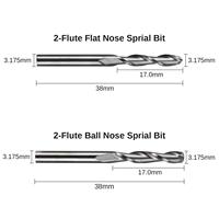 Brocas de enrutador CNC, juego de brocas de corte CNC, vástago de 1/8"