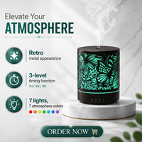 Humidificateur à ultrasons à brume froide, diffuseur d'huiles essentielles, avec lumière nocturne à changement de couleur RGB, humidificateur directement de l'usine