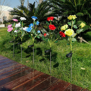 LED Rose <b>Flower</b> Garden Solar <b>Lights</b> IP65 Waterproof Outdoor High Brightness Decoration - Product Image 4